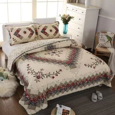 Ropa de cama con edredón de algodón y estrellas de patchwork